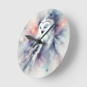 Verzauberte Schneeauge in Wasserfarbe Runde Wanduhr (Winkel)