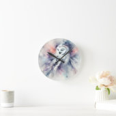 Verzauberte Schneeauge in Wasserfarbe Runde Wanduhr (Zuhause)