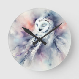 Verzauberte Schneeauge in Wasserfarbe Runde Wanduhr