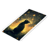 Verzauberte schwarze Katze mit Feuerwerk Magnet (Linke Seite)