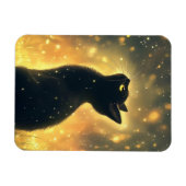 Verzauberte schwarze Katze mit Feuerwerk Magnet (Horizontal)