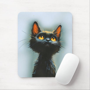 Verzauberte schwarze Katze Mousepad