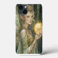 Verzauberte Smaragd-Fee-Kristallkugel Fantasy-Kuns
