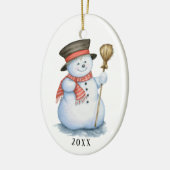 Verzauberte Snowman-Keramik-Verzierung Keramik Ornament (Links)
