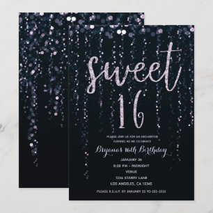 Verzauberte Sternenlichter Lavendel Lila Sweet 16 Einladung