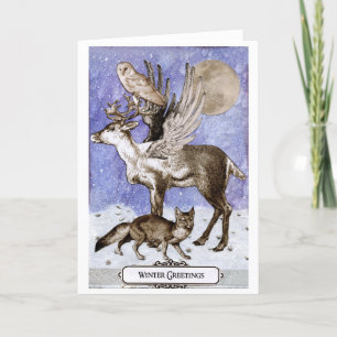 Verzauberte Tierwelt Wintergrüße Karte