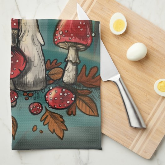 Verzauberte Toadstools Geschirrtuch (Viertel Falte)