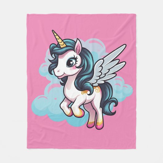 🌈 "Verzauberte Träume" Einhorn Fleece Blanket 🦄 (Vorderseite)