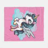 🌈 "Verzauberte Träume" Einhorn Fleece Blanket 🦄 (Vorderseite (Horizontal))
