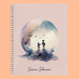 Verzauberte Träume Rosa Spiralmuster Notizblock