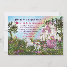 Verzauberte Unicorn-Schloss-Prinzessin Party Einladung
