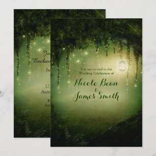 Verzauberte Wald Hochzeitskarten im rustikalen Sti Einladung