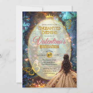 Verzauberte Wald Quinceañera Einladung
