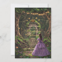 Verzauberte Wald-Quinceañera-Einladung | Märchen