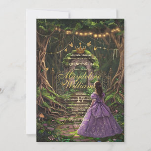 Verzauberte Wald-Quinceañera-Einladung   Märchen Einladung