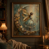 Verzauberte Waldblatt-Fee Fantasy-Kunst Poster