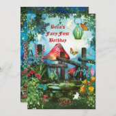 Verzauberte Waldfeenhafter WaldParty Einladung (Vorne/Hinten)