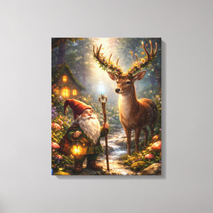 Verzauberte Waldgefährten Fantasy Leinwanddruck