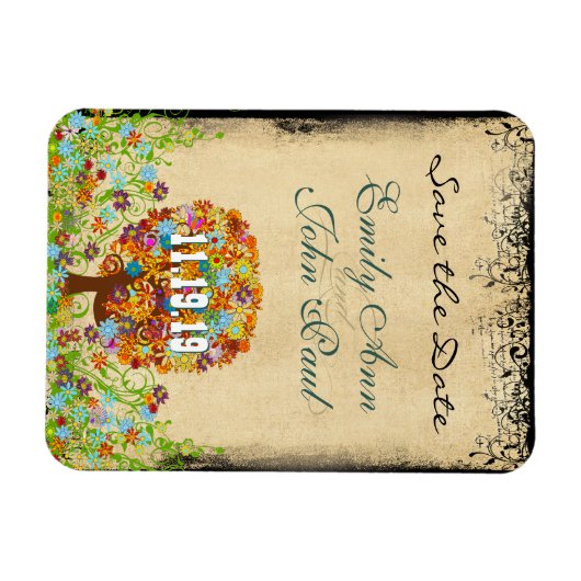 Verzauberte Waldhochzeit retten das Datum Magnet (Horizontal)