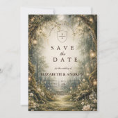 Verzauberte Waldhochzeit Save The Date (Vorderseite)