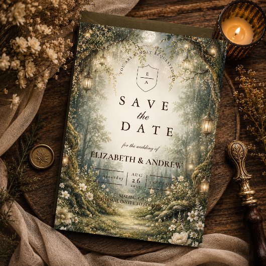 Verzauberte Waldhochzeit Save The Date