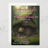 Verzauberte Waldhütte Süß 16 Einladung (Vorne/Hinten)