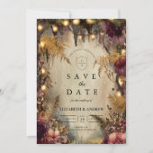 Verzauberte Waldlichter Florale Hochzeit Save The Date (Vorderseite)