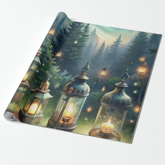Verzauberte Waldlichter Geschenkpapier (Ungerollt)