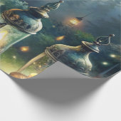 Verzauberte Waldlichter Geschenkpapier (Ecke)