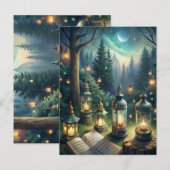 Verzauberte Waldlichter Postkarte (Vorne/Hinten)
