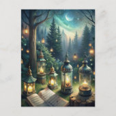 Verzauberte Waldlichter Postkarte (Vorderseite)