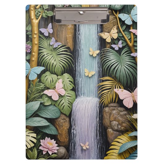Verzauberte Wasserfall-Oase Klemmbrett (Vorderseite)