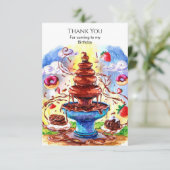 Verzauberte Wasserfarbenschokolade zum Geburtstag Dankeskarte (Stehend Vorderseite)