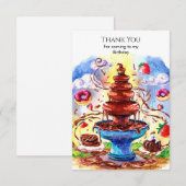 Verzauberte Wasserfarbenschokolade zum Geburtstag Dankeskarte (Vorne/Hinten)