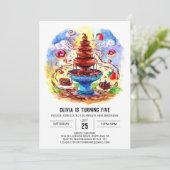 Verzauberte Wasserfarbenschokolade zum Geburtstag Einladung (Stehend Vorderseite)