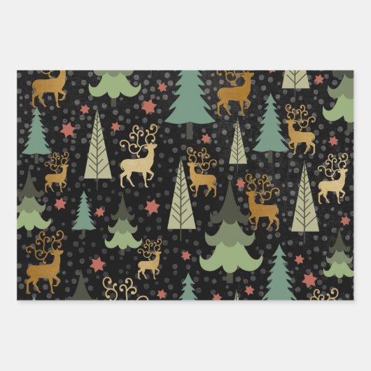 Verzauberte Weihnachtsbaumhändler Geschenkpapier Set (Vorderseite)