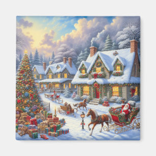 Verzauberte Weihnachtsdorflandschaft Magnet