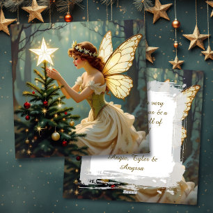 Verzauberte Weihnachtsfee personalisiert Feiertagskarte