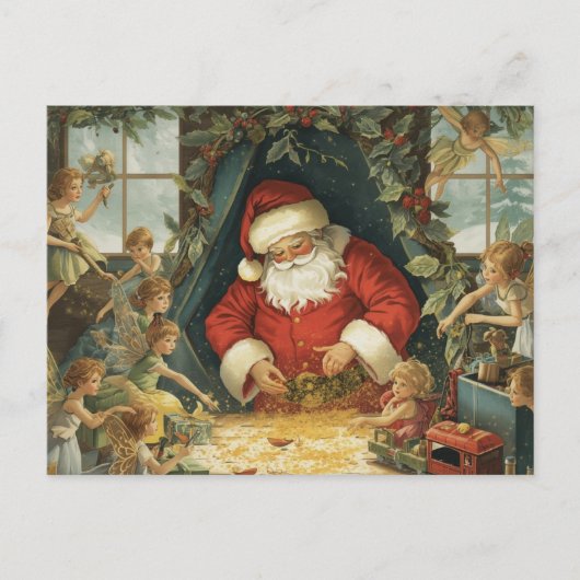 Verzauberte Weihnachtskarten Feiertagspostkarte (Vorderseite)