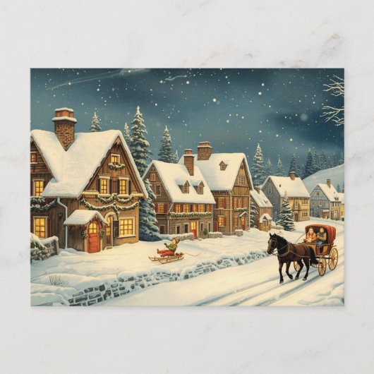 Verzauberte Weihnachtskarten Feiertagspostkarte (Vorderseite)
