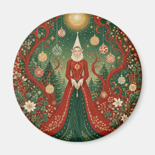 Verzauberte Weihnachtswald-Elfenkönigin Magnet
