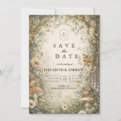 Verzauberte Whimsical Waldhochzeit Save The Date (Vorderseite)