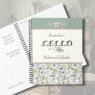 Verzauberte Wiese Cello-Probenplaner Floral Planer
