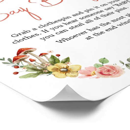 Verzauberte Wildblume Mushroom Sage kein Baby Poster (Ecke)