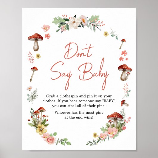 Verzauberte Wildblume Mushroom Sage kein Baby Poster (Vorne)