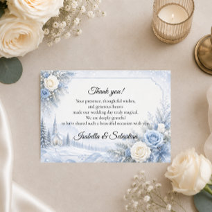 Verzauberte Winterhochzeit Dankeskarte