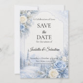 Verzauberte Winterhochzeit Save The Date (Vorderseite)
