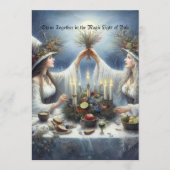 Verzauberte Yule-Feier Flach Weihnachtskarte Einladung (Vorderseite)