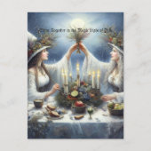 Verzauberte Yule-Feier Flach Weihnachtskarte Feiertagspostkarte (Vorderseite)