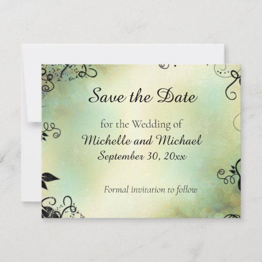 Verzauberter Abend Deko Leaf Save the Date (Vorderseite)